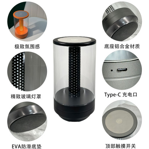 新款觸控氛圍燈充電床頭LED燭光小夜燈 浪漫餐桌戶外露營蠟燭台燈 新款觸控氛圍燈充電床頭LED燭光小夜燈 浪漫餐桌戶外露營蠟燭台燈