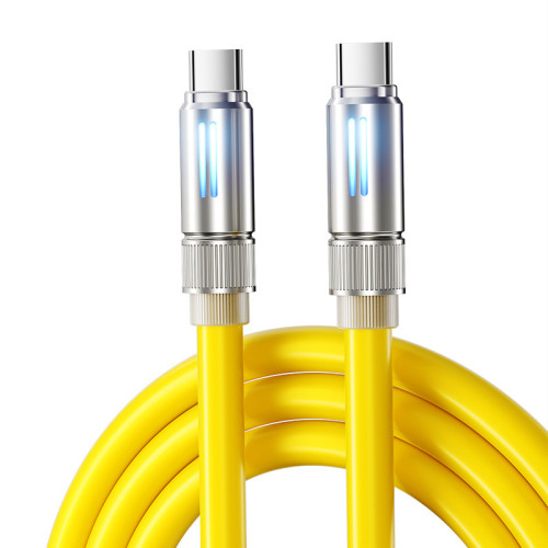 真矽膠機客數據線type-c手機充電線適用華爲蘋果6A快充發光極客線 真矽膠機客數據線type-c手機充電線適用華爲蘋果6A快充發光極客線