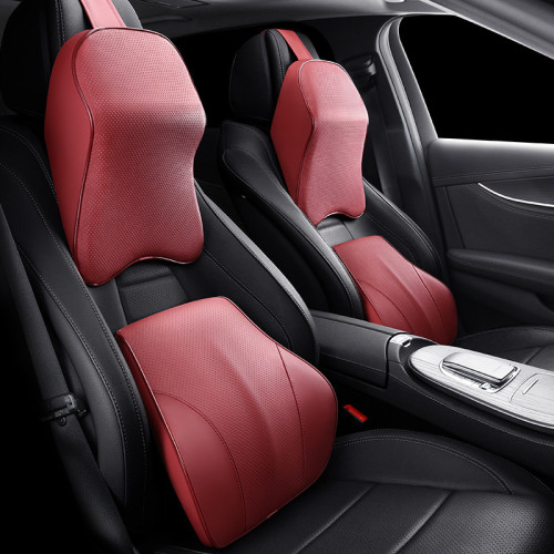 汽車頭枕護頸枕靠枕四季通用記憶棉車用靠背墊汽車腰靠全皮大頭枕 汽車頭枕護頸枕靠枕四季通用記憶棉車用靠背墊汽車腰靠全皮大頭枕