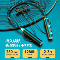 藍牙無線耳機 運動掛脖雙耳入耳頸掛式續航電腦降噪耳機通用