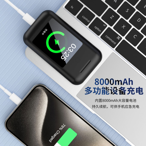 新品無線藍牙耳機快充充電寶2.8寸多媒體顯示屏3合1行動電源