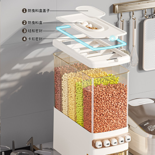 五穀雜糧米桶家用食品級防蟲防潮密封分格收納盒儲物罐20斤裝米缸 五穀雜糧米桶家用食品級防蟲防潮密封分格收納盒儲物罐20斤裝米缸