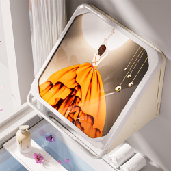 浴室壁畫收納箱衛生間免打孔壁掛洗澡間淋浴間放衣服折曡置物架子