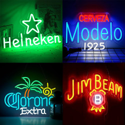 Heineken啤酒威士忌造型霓虹燈酒吧裝飾燈牌車庫透明亞克力led燈