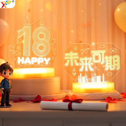 發光18嵗未來可期燈牌擺件生日快樂成人禮氣氛裝飾布置道具用品