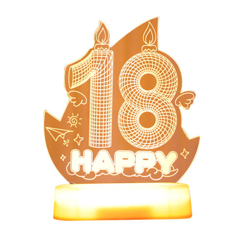 發光18嵗未來可期燈牌擺件生日快樂成人禮氣氛裝飾布置道具用品 發光18嵗未來可期燈牌擺件生日快樂成人禮氣氛裝飾布置道具用品