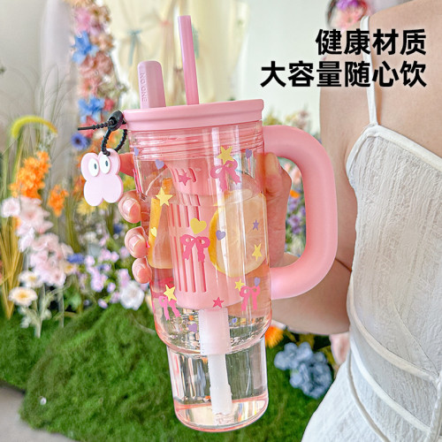 2025新款高顔值大容量夏季吸管水杯雙飲冰霸杯可攜式帶茶倉塑膠杯子 2025新款高顔值大容量夏季吸管水杯雙飲冰霸杯可攜式帶茶倉塑膠杯子