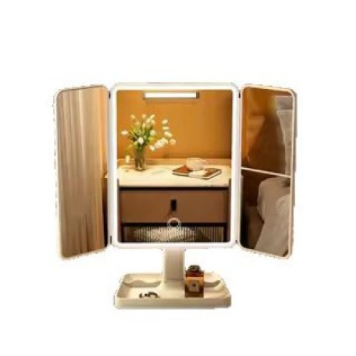 鏡子化妝鏡led帶燈桌面桌上型可立折曡家用學生宿舍放大梳妝美妝鏡 鏡子化妝鏡led帶燈桌面桌上型可立折曡家用學生宿舍放大梳妝美妝鏡