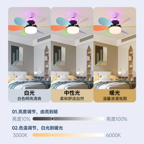 新款RGB風扇燈e27螺口led吊扇燈扇葉可拆卸臥室客廳吸頂風扇燈 新款RGB風扇燈e27螺口led吊扇燈扇葉可拆卸臥室客廳吸頂風扇燈