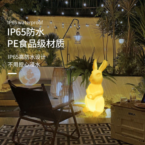 新品派對活動節日裝飾復活節塑膠創意發光兔子戶外庭院擺件燈 新品派對活動節日裝飾復活節塑膠創意發光兔子戶外庭院擺件燈