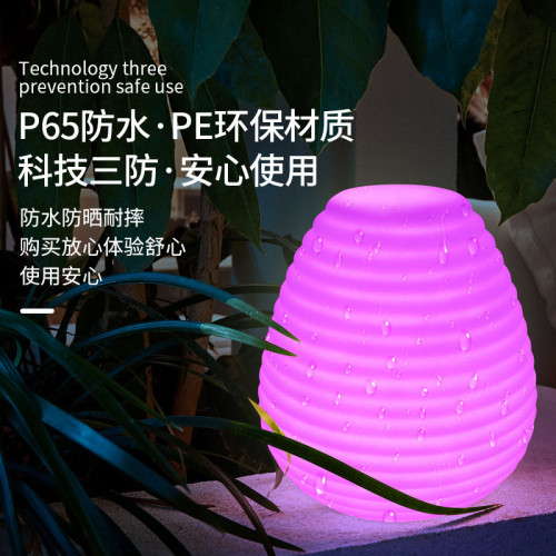 led發光蜂窩螺紋燈手提小夜燈爆款露營簡約時尚創意遙控燈籠 led發光蜂窩螺紋燈手提小夜燈爆款露營簡約時尚創意遙控燈籠