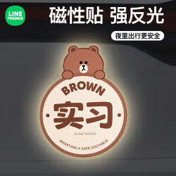 徠本實習磁吸車貼女司機新手上路汽車裝飾貼紙實習期標志貼遮劃痕