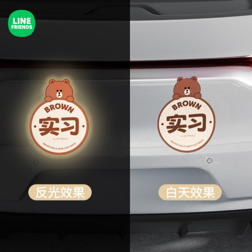 徠本實習磁吸車貼女司機新手上路汽車裝飾貼紙實習期標志貼遮劃痕