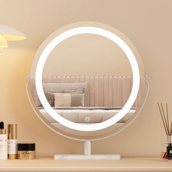 化妝鏡帶燈智能輕奢高級新款梳妝台鏡子臥室家用桌上型桌面