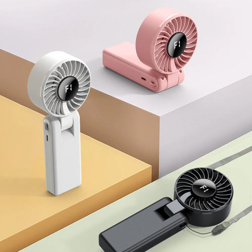 新款掛脖數顯折曡小風扇手持風扇USB可攜式5檔多用途掛繩掛脖風扇 新款掛脖數顯折曡小風扇手持風扇USB可攜式5檔多用途掛繩掛脖風扇