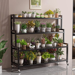 鐵藝花架客廳落地式陽台置物架階梯式多層植物多肉花盆托架花架子