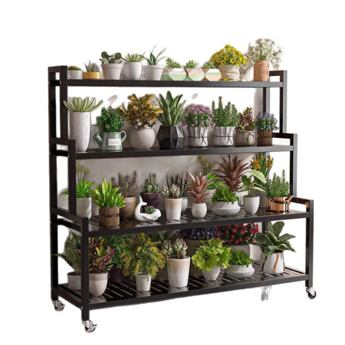 鐵藝花架客廳落地式陽台置物架階梯式多層植物多肉花盆托架花架子 鐵藝花架客廳落地式陽台置物架階梯式多層植物多肉花盆托架花架子