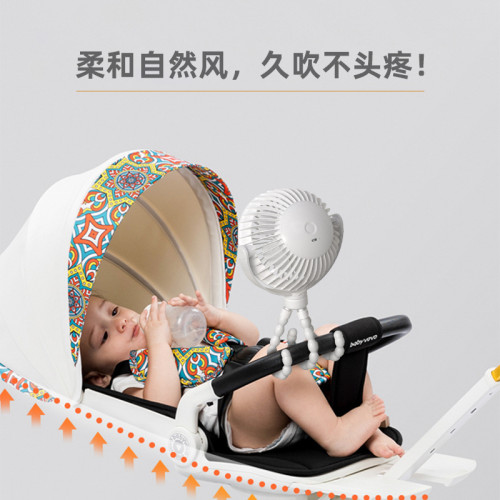 桌面充電款八爪魚嬰兒車風扇學生隨身宿舍充電可折曡家 桌面充電款八爪魚嬰兒車風扇學生隨身宿舍充電可折曡家