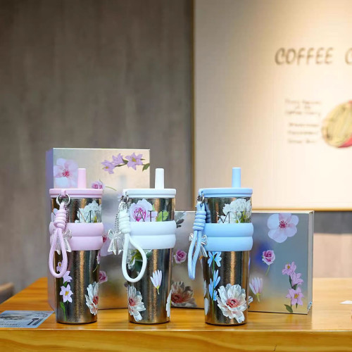 伊水繁花純鈦咖啡杯女高顔值水杯春夏可攜式戶外吊帶吸管保溫保冷鈦 伊水繁花純鈦咖啡杯女高顔值水杯春夏可攜式戶外吊帶吸管保溫保冷鈦