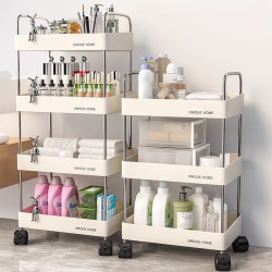 小推車置物架家用零食落地多層客廳美容收納好物書架移動夾縫架子
