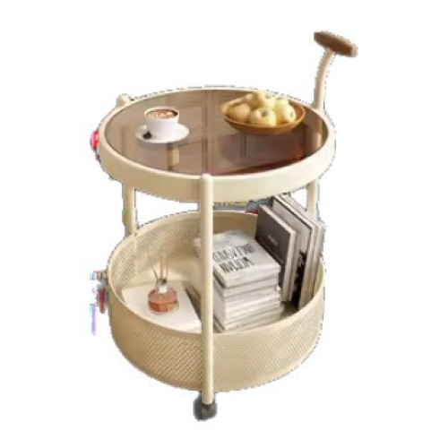 法式輕奢高級感可移動玻璃小推車邊幾客廳沙發小茶幾臥室床頭邊桌 法式輕奢高級感可移動玻璃小推車邊幾客廳沙發小茶幾臥室床頭邊桌