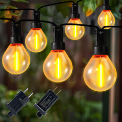 戶外LEDG40流星雨泡泡燈串防水插頭庭院節能露營燈串婚慶派對裝飾