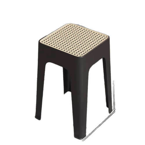 中古仿藤編方凳可曡放現代簡約客廳備用餐凳塑膠凳子家用結實耐用 中古仿藤編方凳可曡放現代簡約客廳備用餐凳塑膠凳子家用結實耐用