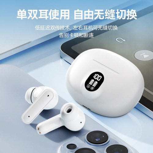 895B半入耳新款高音質無感舒適佩戴超長續航數顯運動通用