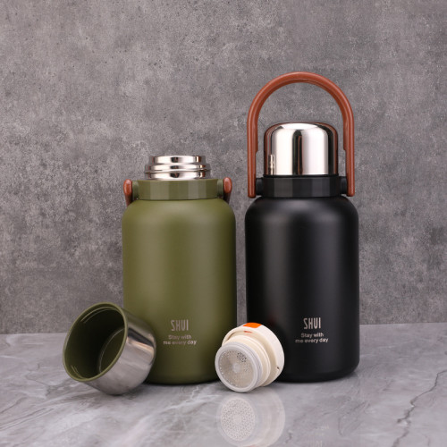 珍水提手保溫杯男士大容量運動水壺學生喝水杯子不鏽鋼保溫壺泡茶 珍水提手保溫杯男士大容量運動水壺學生喝水杯子不鏽鋼保溫壺泡茶