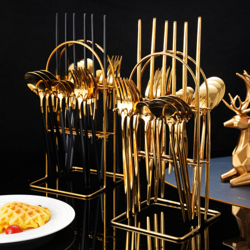 不鏽鋼餐具套裝24件套扁柄葡萄牙創意西餐牛排刀叉勺禮盒 不鏽鋼餐具套裝24件套扁柄葡萄牙創意西餐牛排刀叉勺禮盒