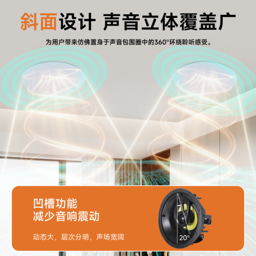 斜面吸頂喇叭 高級定阻吸頂喇叭音響家庭背景音樂 8寸吸頂喇叭 斜面吸頂喇叭 高級定阻吸頂喇叭音響家庭背景音樂 8寸吸頂喇叭