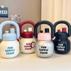 拎拎壺真空雙飲口保溫壺水杯高顔值大容量吸管可攜式女生噸噸保溫杯