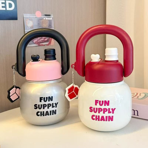 拎拎壺真空雙飲口保溫壺水杯高顔值大容量吸管可攜式女生噸噸保溫杯 拎拎壺真空雙飲口保溫壺水杯高顔值大容量吸管可攜式女生噸噸保溫杯