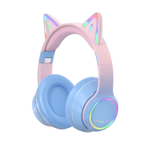 貓耳頭戴式藍牙耳機無線女生遊戯降噪兒童學習音樂