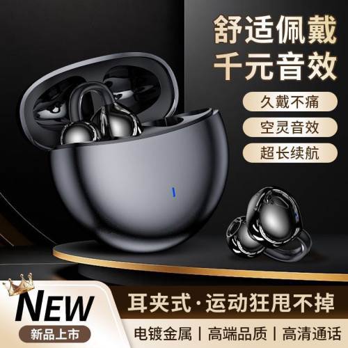柏林之音2025新款骨傳導藍牙耳機無線夾耳式高顔值運動跑步高音質