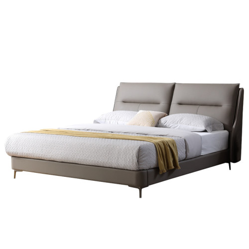 意式極簡床雙人床現代簡約主臥大床1米8軟包高腳小戶型齊邊真皮床 意式極簡床雙人床現代簡約主臥大床1米8軟包高腳小戶型齊邊真皮床