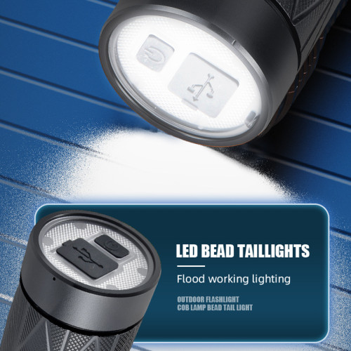 強光手電鋁合金變焦點火超高續航尾部帶LED戶外強光手電筒 強光手電鋁合金變焦點火超高續航尾部帶LED戶外強光手電筒