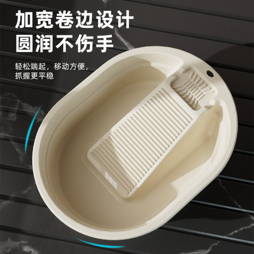 洗衣盆帶搓衣板一體家用大號洗衣服專用盆多功能搓板塑膠加厚大盆 洗衣盆帶搓衣板一體家用大號洗衣服專用盆多功能搓板塑膠加厚大盆