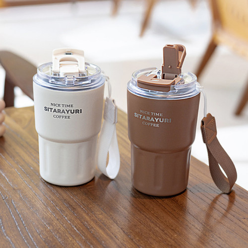 SITARAYURI隨手咖啡杯304不鏽鋼保溫杯男女學生可攜式雙飲水杯 SITARAYURI隨手咖啡杯304不鏽鋼保溫杯男女學生可攜式雙飲水杯