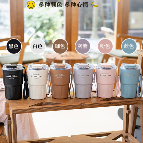 SITARAYURI隨手咖啡杯304不鏽鋼保溫杯男女學生可攜式雙飲水杯 SITARAYURI隨手咖啡杯304不鏽鋼保溫杯男女學生可攜式雙飲水杯