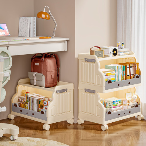小推車兒童玩具收納架置物架多層書架繪本架可移動零食加厚整理架 小推車兒童玩具收納架置物架多層書架繪本架可移動零食加厚整理架