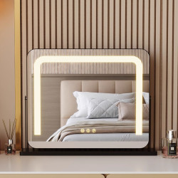 可旋轉化妝鏡桌上型桌面帶燈梳妝鏡簡約補光智能觸控梳妝台鏡子