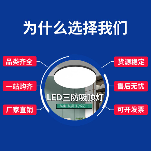 超薄圓形LED燈具陽台臥室燈客廳燈家用過道走廊燈三防吸頂燈 超薄圓形LED燈具陽台臥室燈客廳燈家用過道走廊燈三防吸頂燈