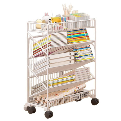 可移動桌邊收納架小書架教室旁學生書本落地置物架書立架書桌課桌 可移動桌邊收納架小書架教室旁學生書本落地置物架書立架書桌課桌