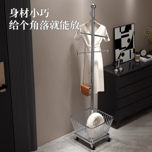 可移動落地衣帽架金屬家用臥室房間掛衣架床對收納置物架掛包包架 可移動落地衣帽架金屬家用臥室房間掛衣架床對收納置物架掛包包架