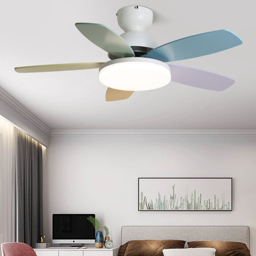 可愛彩色5葉吊扇燈吸頂風扇燈兒童房餐廳帶燈風扇吊燈家用吊扇燈 可愛彩色5葉吊扇燈吸頂風扇燈兒童房餐廳帶燈風扇吊燈家用吊扇燈