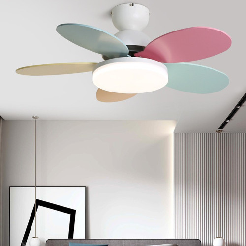 可愛彩色5葉吊扇燈吸頂風扇燈兒童房餐廳帶燈風扇吊燈家用吊扇燈 可愛彩色5葉吊扇燈吸頂風扇燈兒童房餐廳帶燈風扇吊燈家用吊扇燈