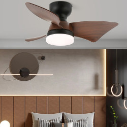 簡約3葉吊扇燈吸頂風扇燈客廳餐廳帶燈風扇吊燈家用復古燈具