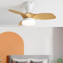餐廳小型木紋吊扇燈吸頂風扇燈客廳餐廳帶燈風扇吊燈家用燈具
