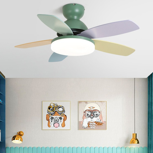 彩色5葉吊扇燈多巴胺吸頂風扇燈兒童房餐廳帶燈風扇吊燈家用吊扇 彩色5葉吊扇燈多巴胺吸頂風扇燈兒童房餐廳帶燈風扇吊燈家用吊扇
